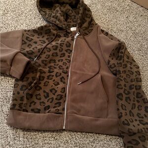 Leopard Print Brown Hoodie